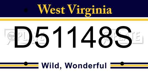D51148S West Virginia License Plate