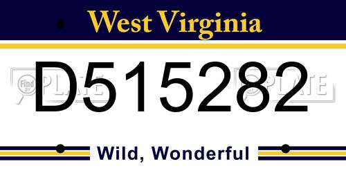 D515282 West Virginia License Plate