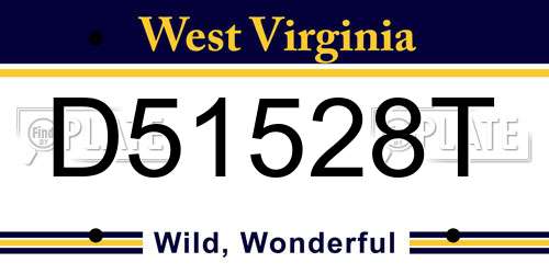 D51528T West Virginia License Plate