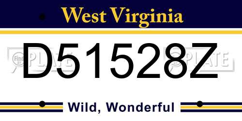 D51528Z West Virginia License Plate