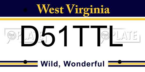 D51TTL West Virginia License Plate