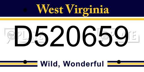 D520659 West Virginia License Plate