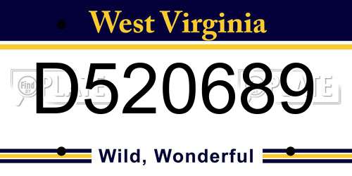 D520689 West Virginia License Plate