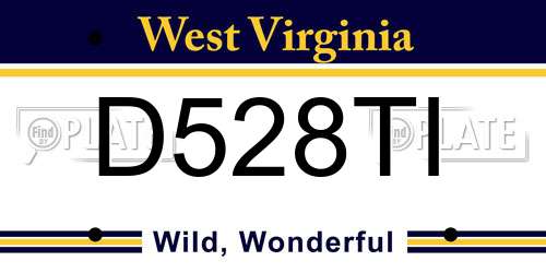 D528TI West Virginia License Plate