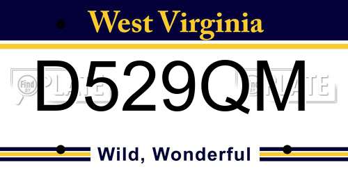 D529QM West Virginia License Plate