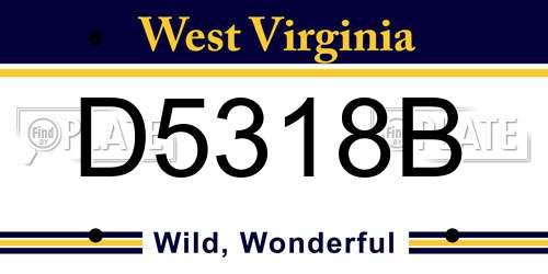 D5318B West Virginia License Plate