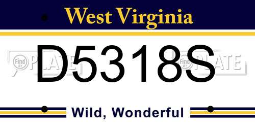 D5318S West Virginia License Plate