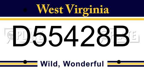 D55428B West Virginia License Plate