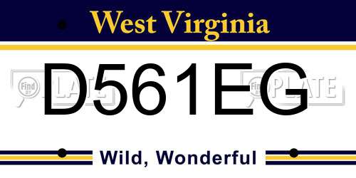 D561EG West Virginia License Plate