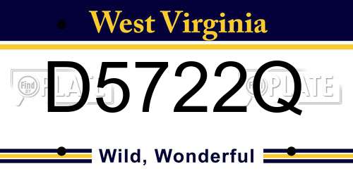 D5722Q West Virginia License Plate
