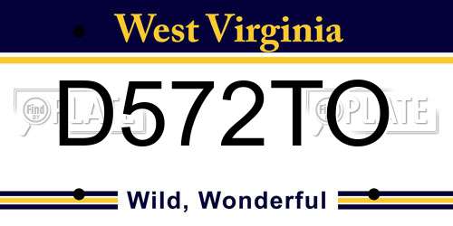 D572TO West Virginia License Plate
