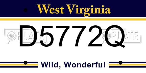 D5772Q West Virginia License Plate