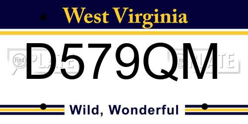 D579QM West Virginia License Plate
