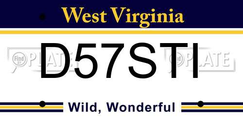D57STI West Virginia License Plate