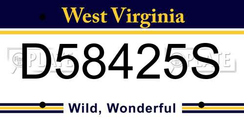 D58425S West Virginia License Plate