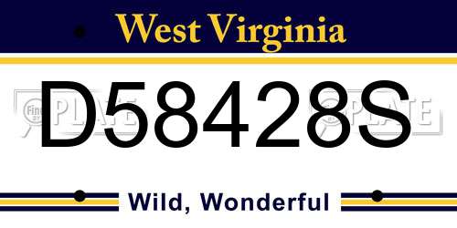 D58428S West Virginia License Plate