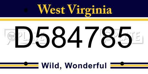 D584785 West Virginia License Plate