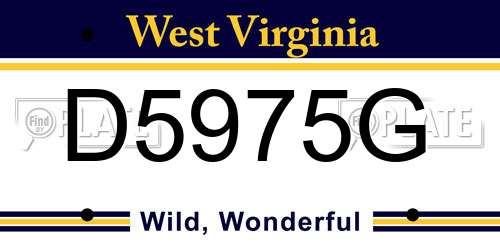 D5975G West Virginia License Plate