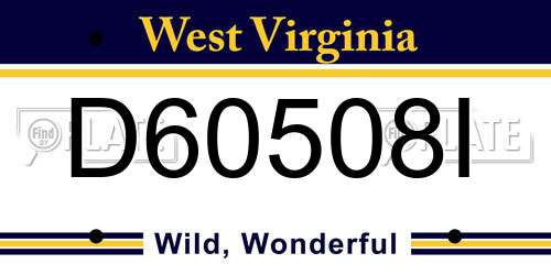D60508I West Virginia License Plate