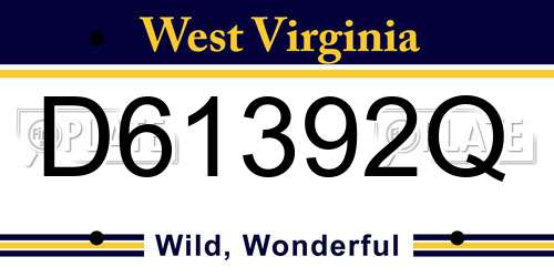 D61392Q West Virginia License Plate