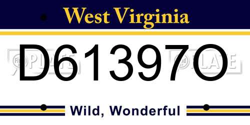 D61397O West Virginia License Plate