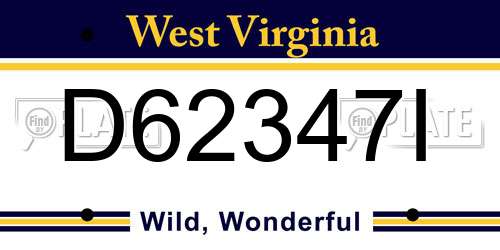 D62347I West Virginia License Plate