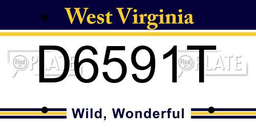 D6591T West Virginia License Plate