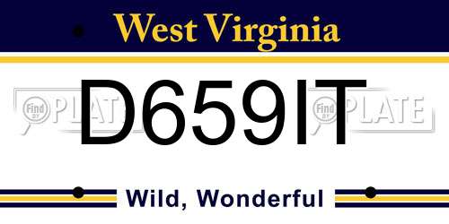 D659IT West Virginia License Plate