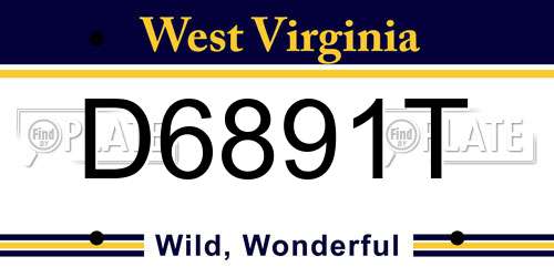 D6891T West Virginia License Plate