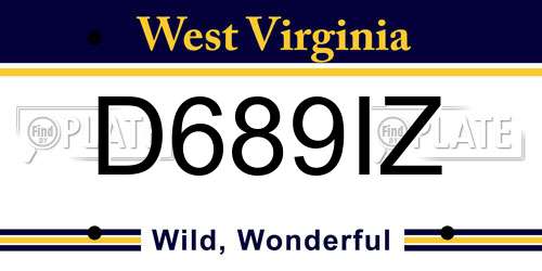 D689IZ West Virginia License Plate