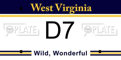 D7 West Virginia License Plate