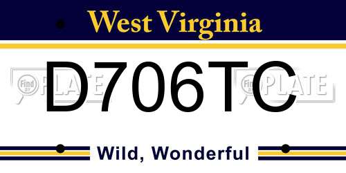 D706TC West Virginia License Plate
