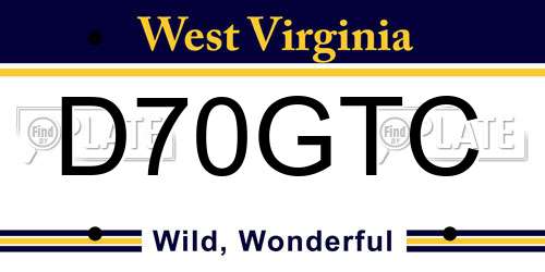 D70GTC West Virginia License Plate
