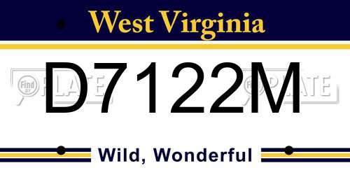 D7122M West Virginia License Plate