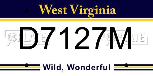 D7127M West Virginia License Plate