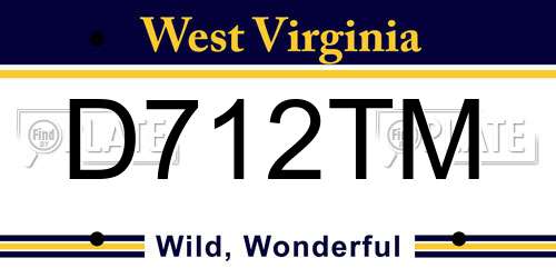 D712TM West Virginia License Plate