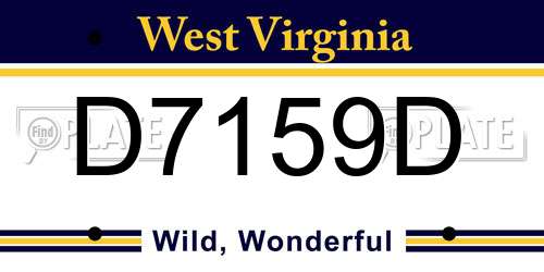 D7159D West Virginia License Plate
