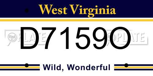 D7159O West Virginia License Plate
