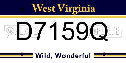 D7159Q West Virginia License Plate