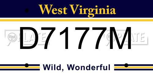 D7177M West Virginia License Plate