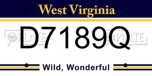 D7189Q West Virginia License Plate