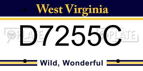 D7255C West Virginia License Plate