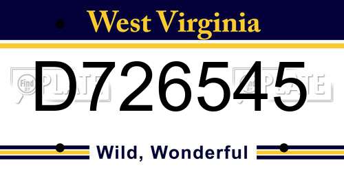 D726545 West Virginia License Plate
