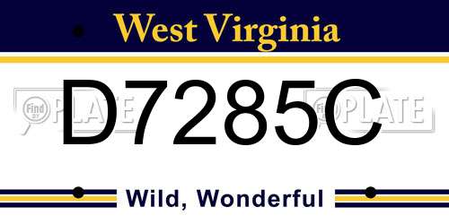D7285C West Virginia License Plate