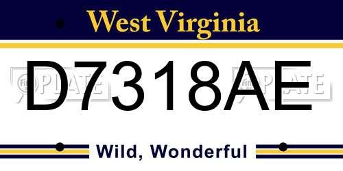 D7318AE West Virginia License Plate