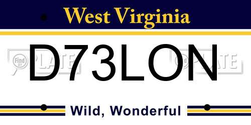 D73LON West Virginia License Plate