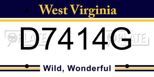 D7414G West Virginia License Plate