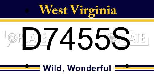 D7455S West Virginia License Plate
