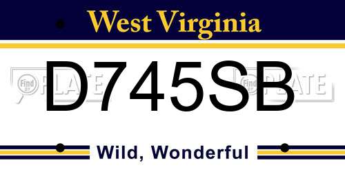 D745SB West Virginia License Plate