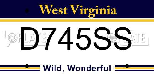 D745SS West Virginia License Plate